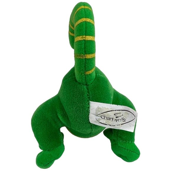 Chartwells Green Striped Vegetarius Plush Stuffed Animal Toy Carrot Nose VTG - Picture 8 of 8